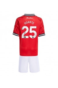 Fotbalové Dres Manchester United Manuel Ugarte #25 Dětské Domácí Oblečení 2025-26 Krátký Rukáv (+ trenýrky)